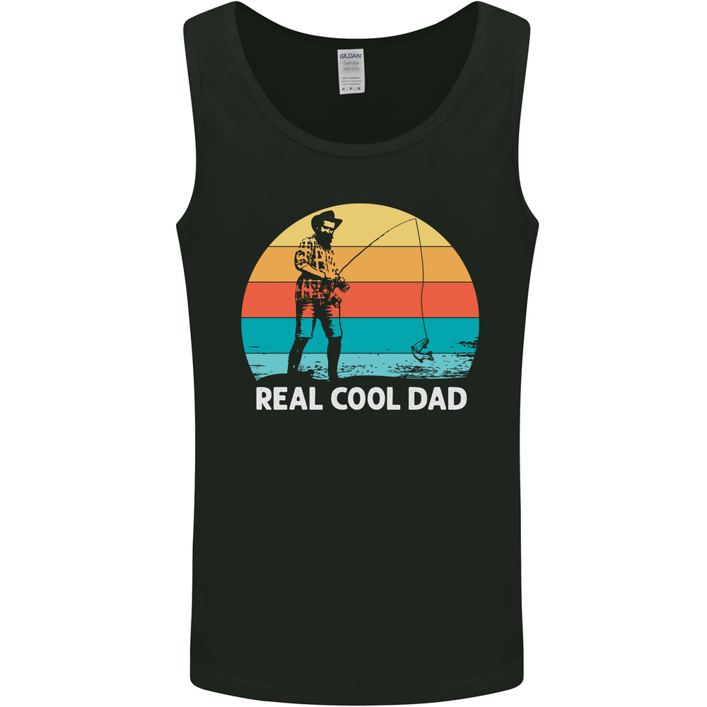 Reel Cool Dad Funny Fathers Day Fishing Mens Vest Tank Top