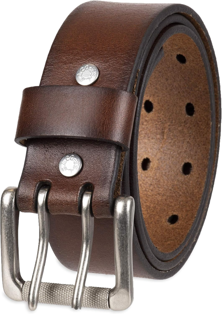 Men'S Casual Everyday Jean Belt with Double Prong Buckle