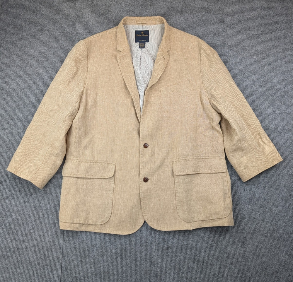 Brooks Brothers Linen Blazer Men Large Sport Coat Unlined Coastal Preppy Irish