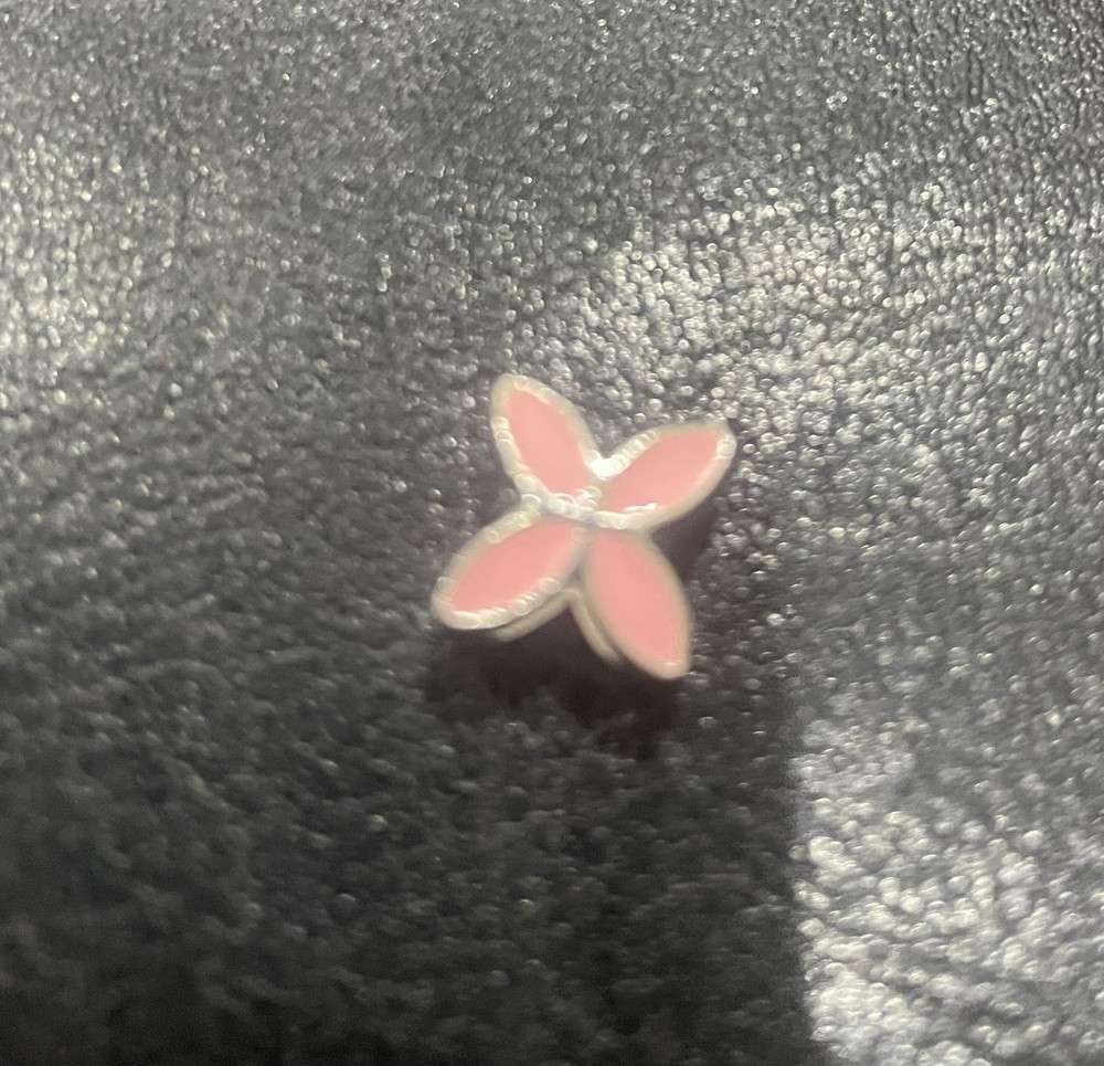 Mothers Day Pink Floral Cross Alloy Charm Like Pandora Free Shipping  -image
