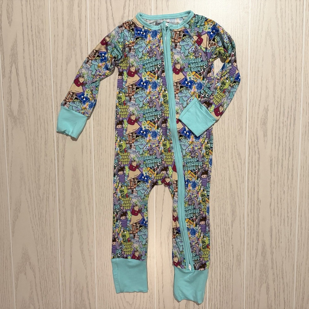 Little Britches Boutique Bamboo Zippy Unisex 2T Monsters Inc Print 2-Way Zip NEW