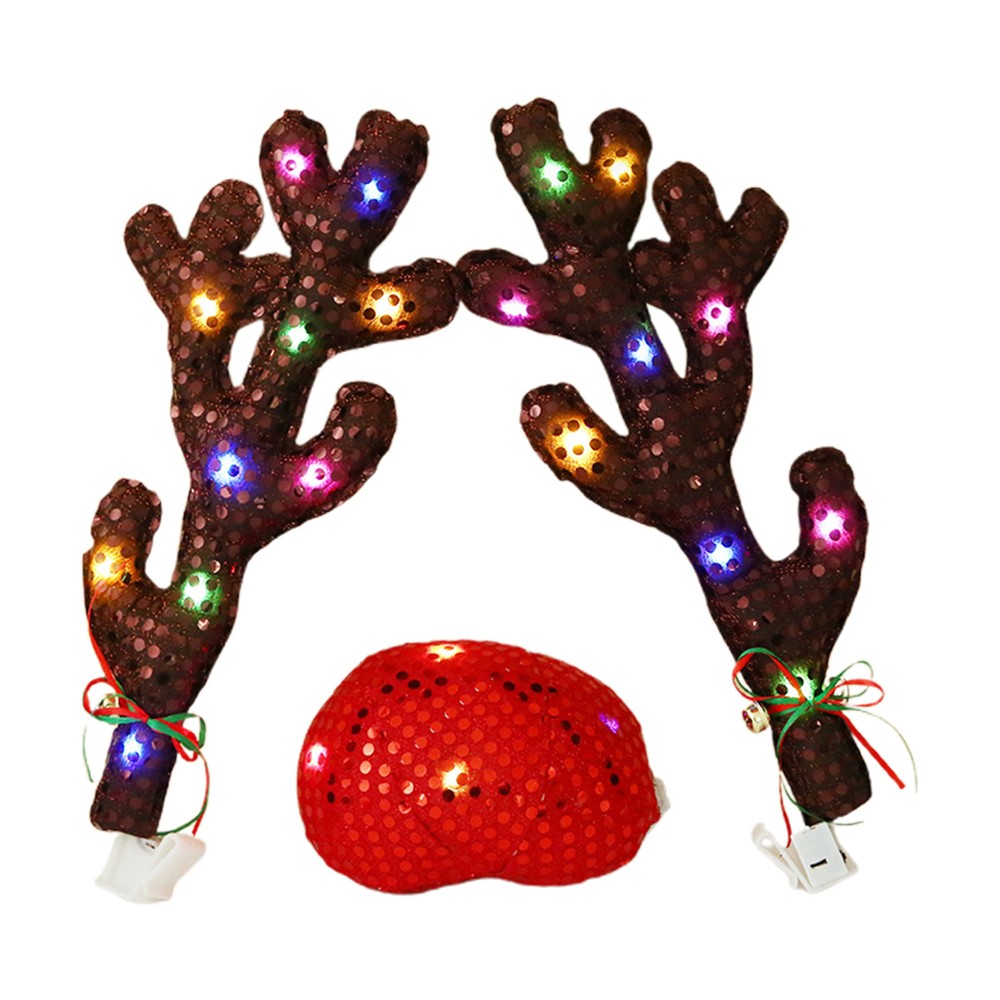 Christmas Reindeer Decor Light up Christmas Reindeer Antlers Car Kit impart