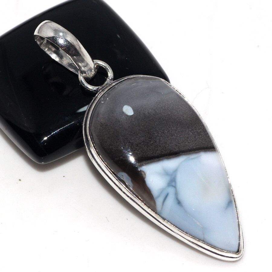Owhyee Blue Opal 925 Silver Plated Gemstone Pendant 2