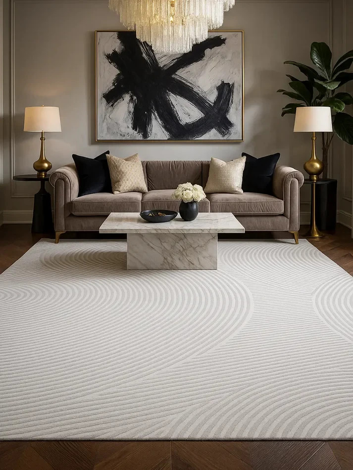 hand-tufted rug, featuring high-quality