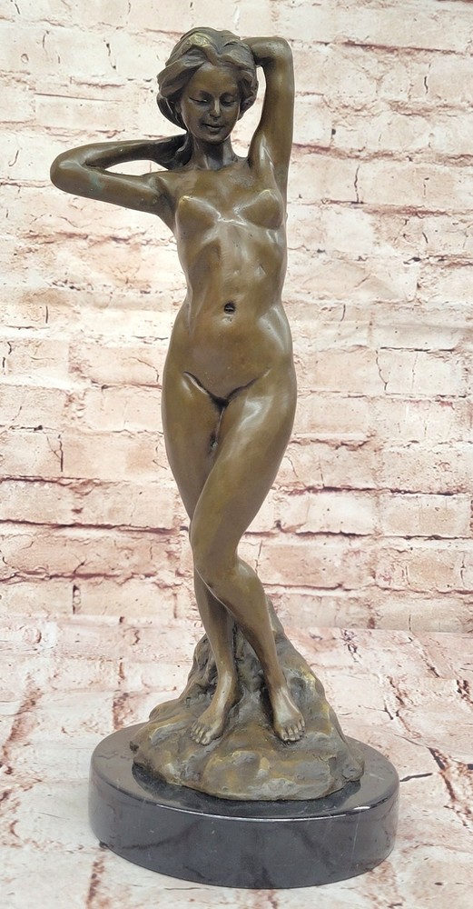 Art Deco Bronze Nude Woman Sculpture by Mavchi Museum Quality Statue Gift Home Decor