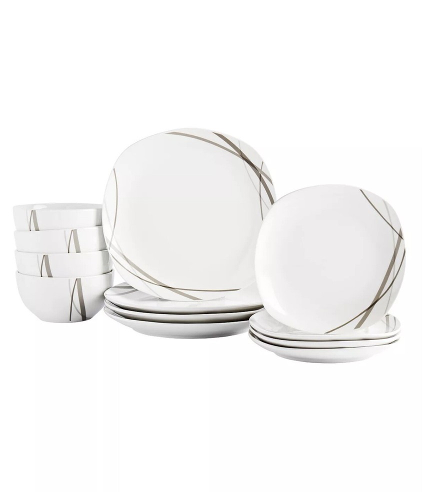 Tabletops Unlimited Avenue White 32 piece Dinnerware Set Service for 8 (2 Sets)