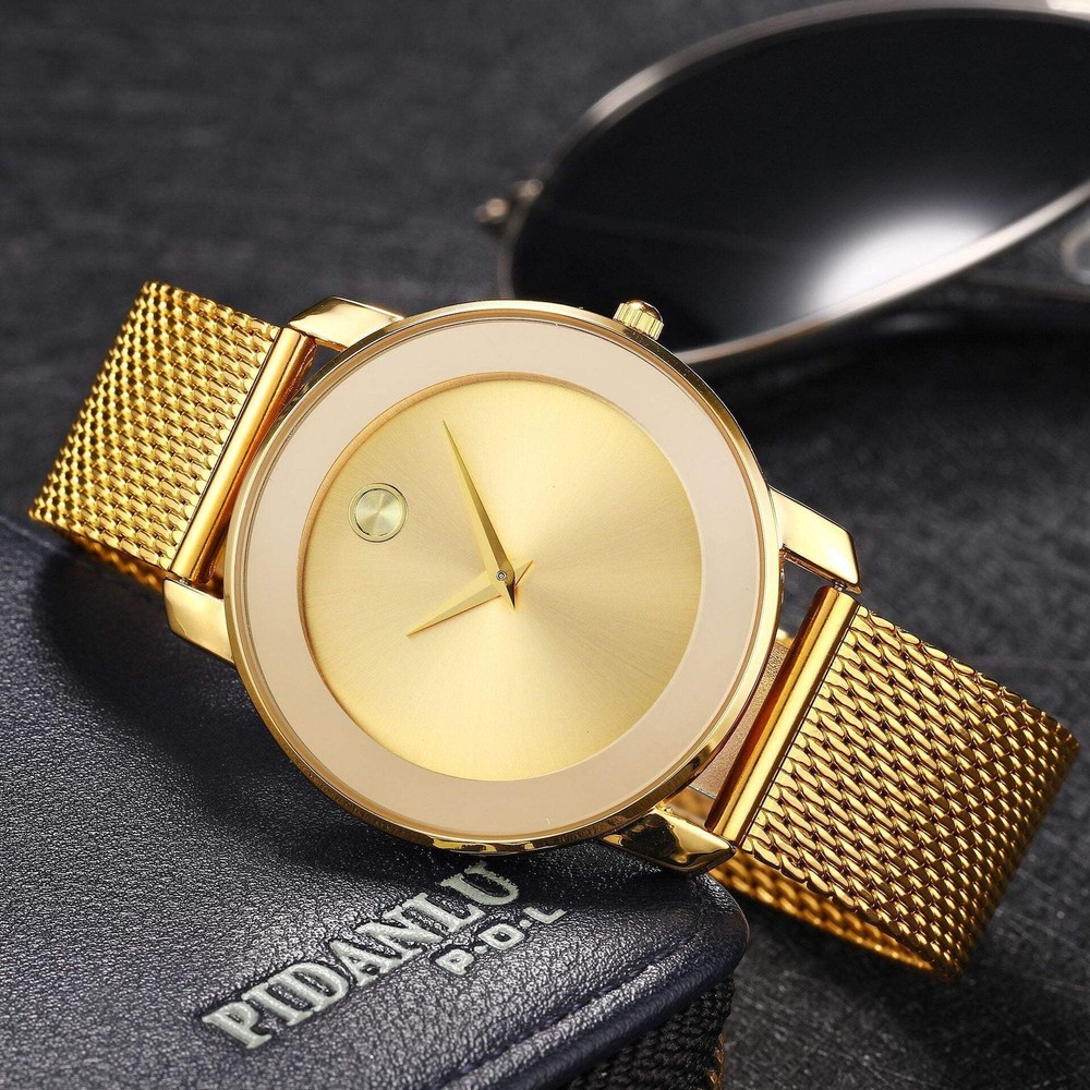 Elegant Alloy Strap Round Dial Watch with Stainless Steel Buckle