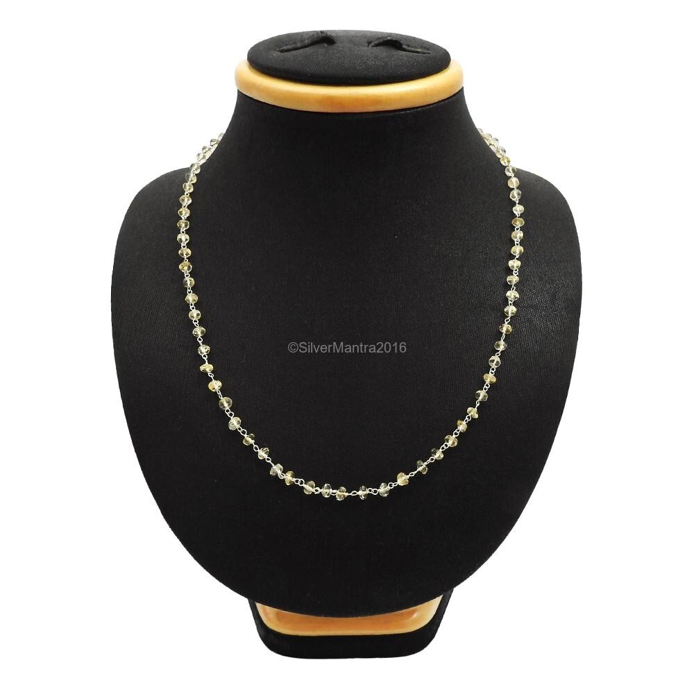 Citrine Stone 925 Silver Bezel Cluster Necklace for Mother's Day Sale-image