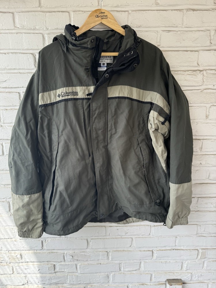 Columbia Men's 90s Y2K Black & Gray Winter Parka Jacket