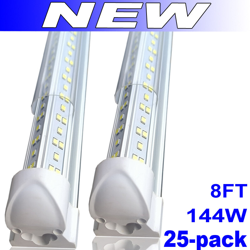 25-Pack Led Tube Light 144W T8 8ft LED Shop Light Fixture 6500K 8 Foot LED Bulbs