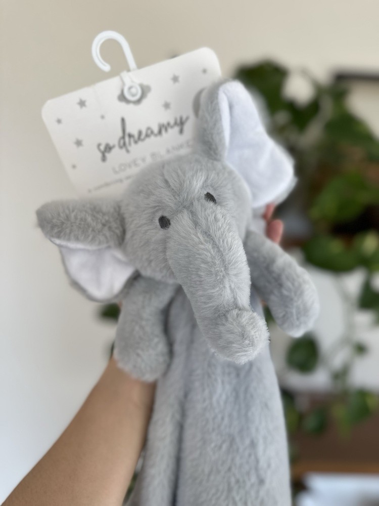 So Dreamy Plush Gray Elephant Baby Security Blanket Lovey SL Home Fashions New