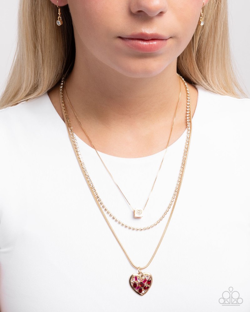 New Paparazzi Jewelry-Seize The Sides Necklace-Gold