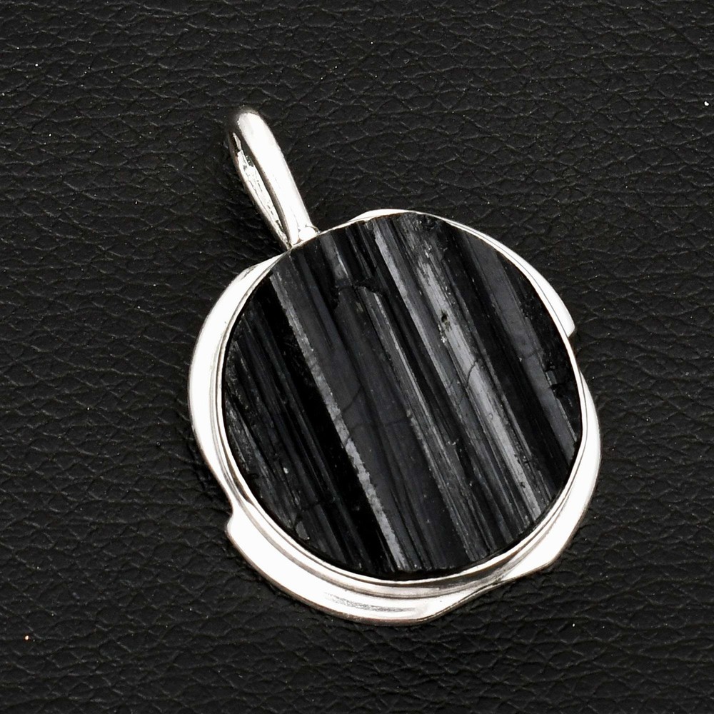 Black Tourmaline Gemstone Handmade High Finish Pendant Jewelry 1.6 Inches AP-31314