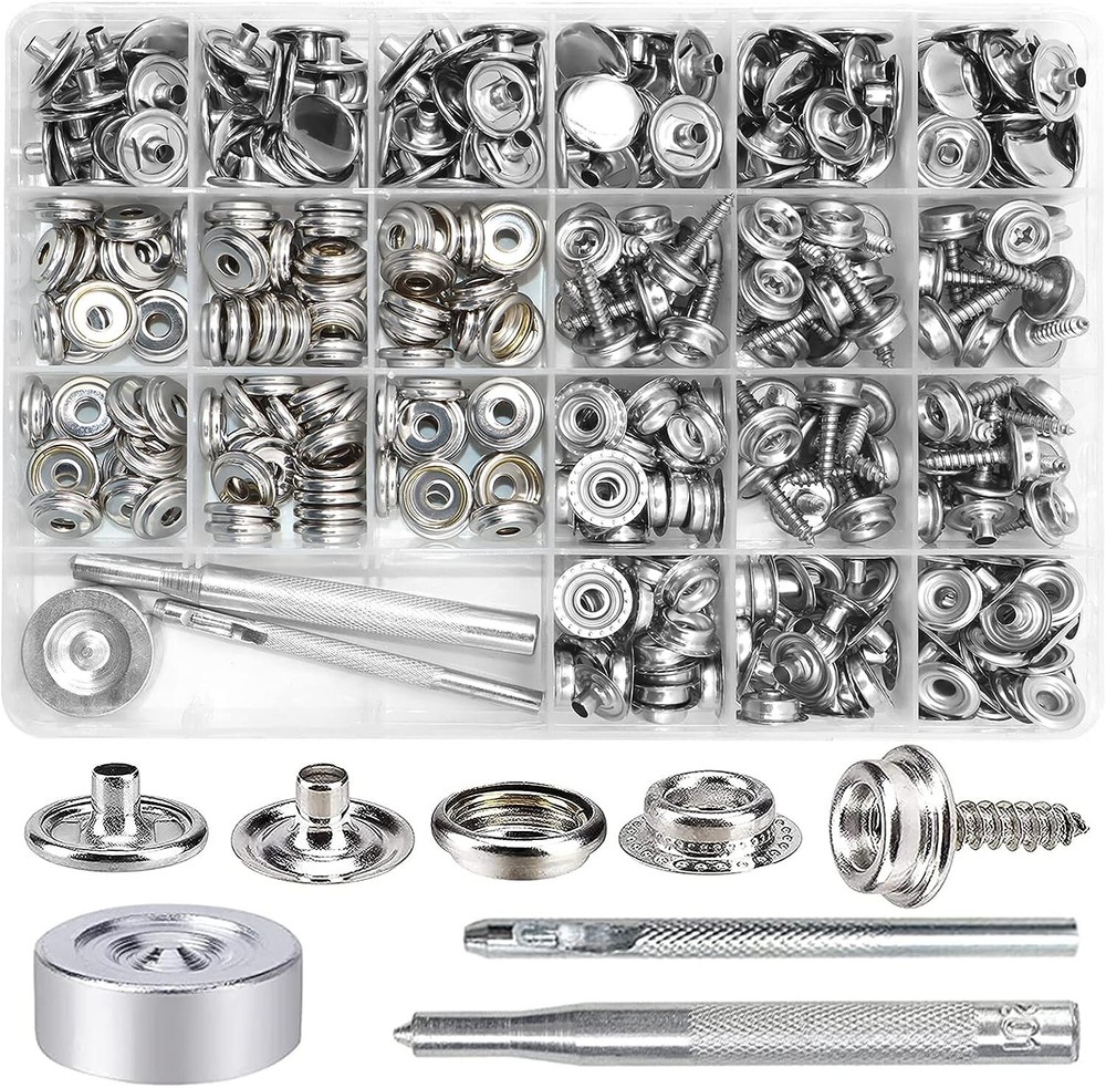 353 PCS Canvas Snap Kit ZYNERY Marine Grade Stainless Steel Canvas Repair Kit