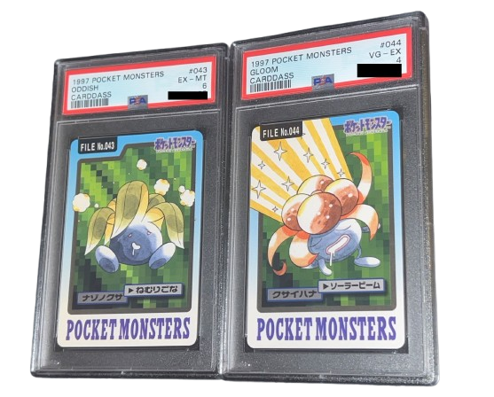 Pokemon Carddass Bundle Oddish Gloom PSA 4-6 1997 Pocket Monsters Slab