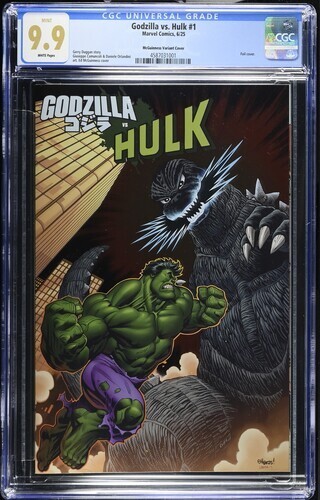 Godzilla vs Hulk 1 McGuinness Foil Variant CGC 9.9 Mint Gem