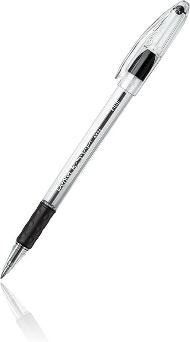 RSVP Ballpoint Pen, Fine Line, (0.7mm), Black Ink, Pack of 2