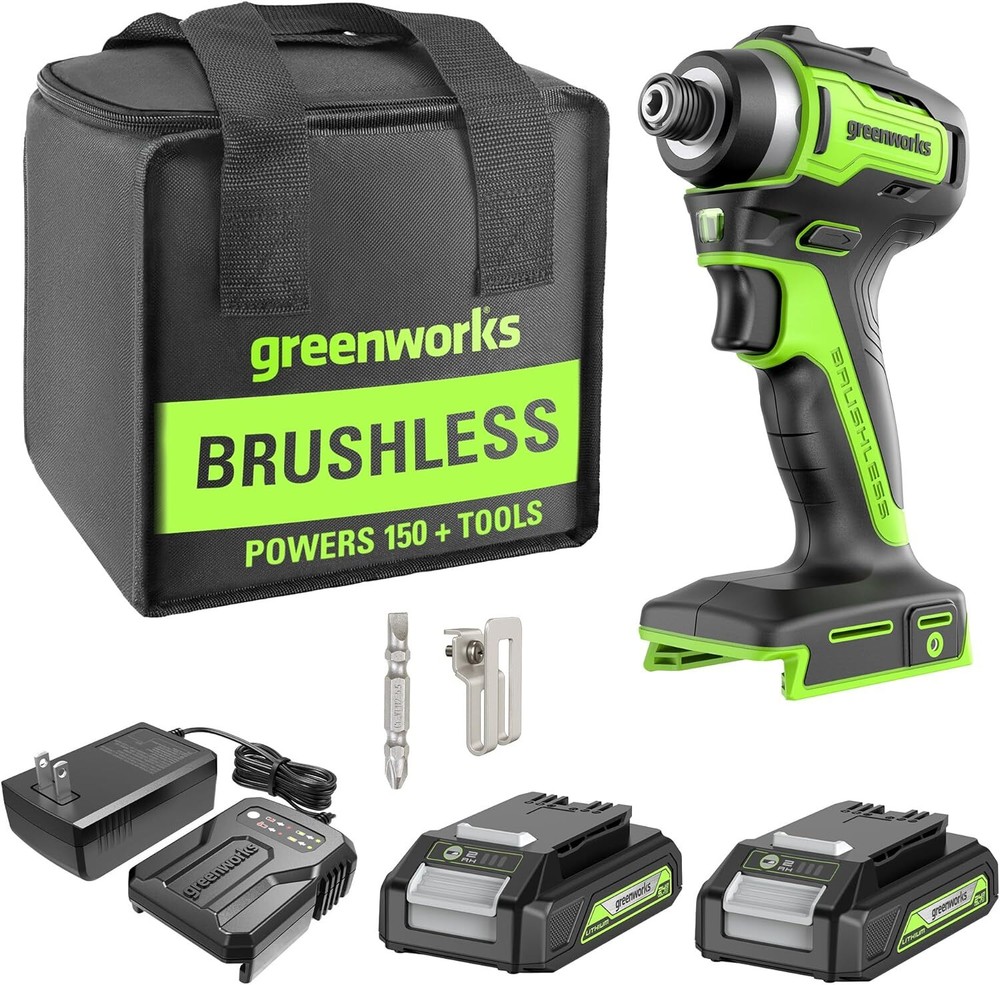 Greenworks 24V Cordless Impact Driver Kit,1/4