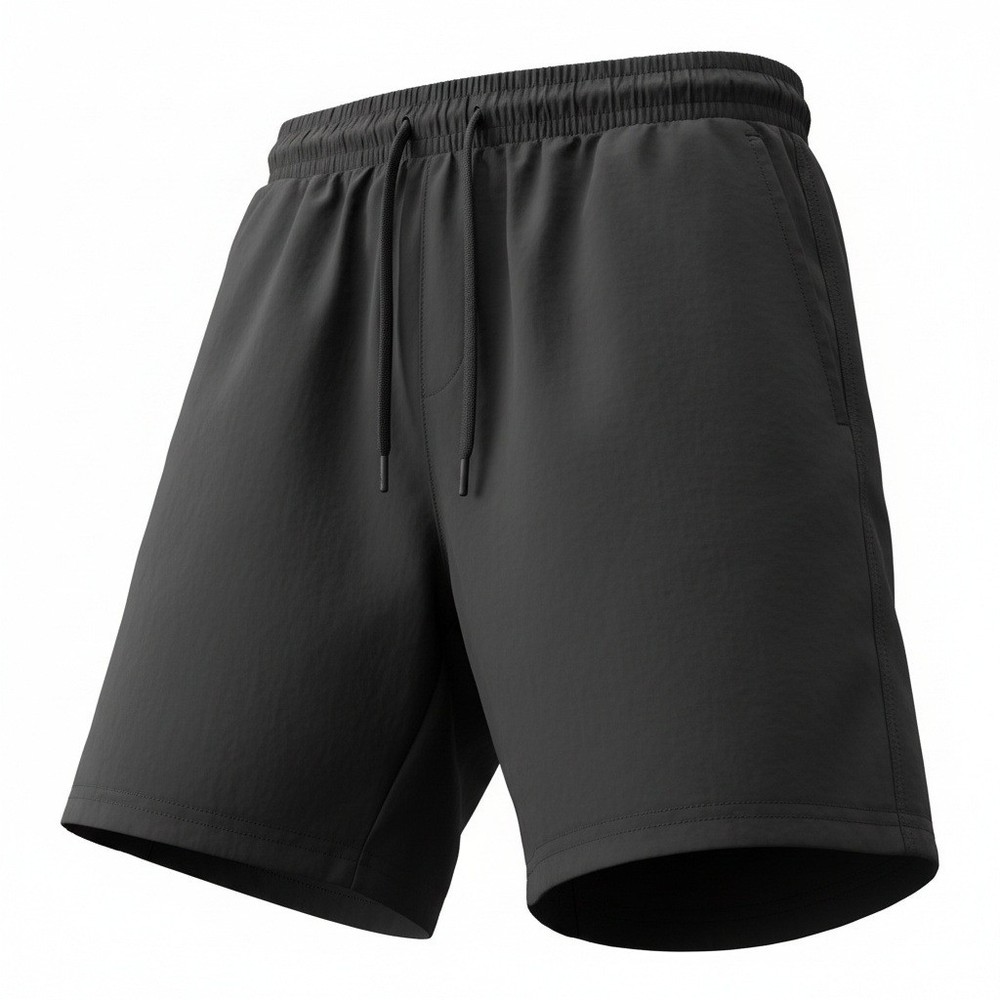 UNRL Mens Apex Athletic Shorts Black Elastic Waist Drawstring Gym Workout L