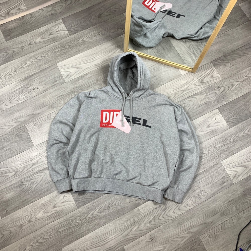 Vintage Diesel Graphic Logo Oversized Baggy Men's Hoodie Sweat Pullover XL