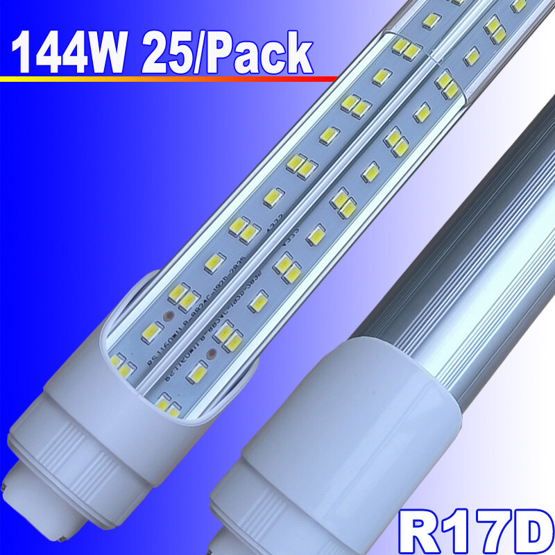 25Pack T8 8Ft 144W Rotatable LED Tube Lights 6500K Cool White Shop Lighting