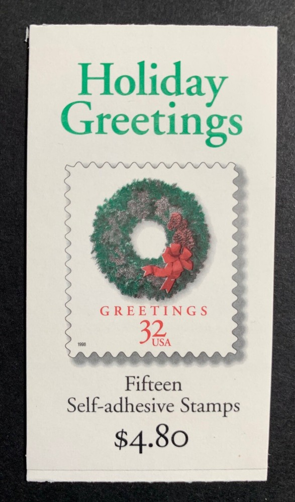 U.S. Stamps SC #BK270. Holiday Wreath 32¢ Booklet of 15 Sealed. CV ± $100