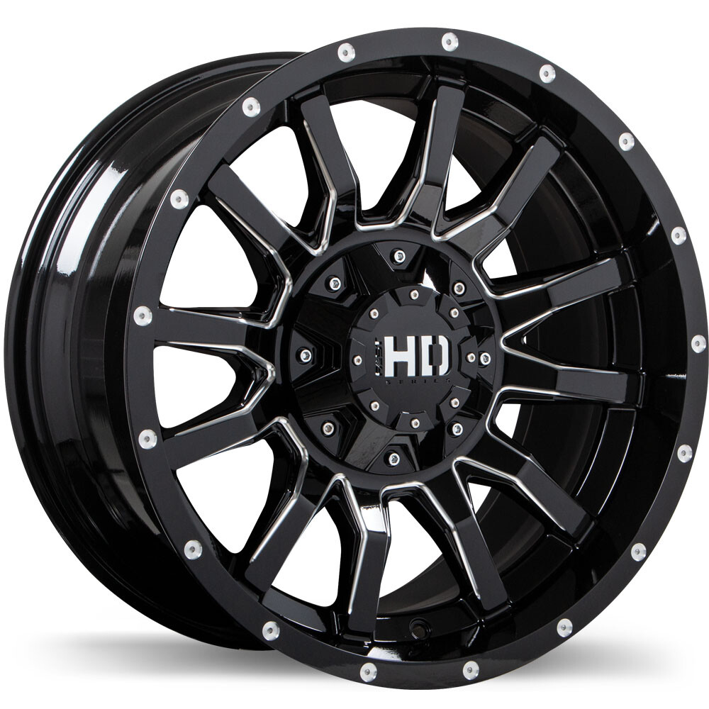17x9 Fast HD TRAXX Wheels 6x135/139.7 -15mm Gloss Black Milled Trim
