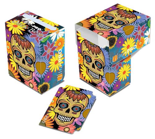 Dia De Los Muertos Skull Full-View Deck Box - Yellow Ultra Pro GAMING SUPPLY NEW