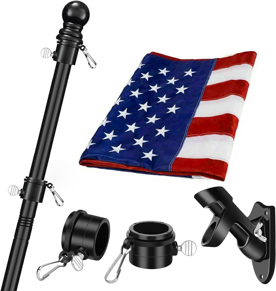 Flag Pole for outside House, American Flag with Pole for House, Wall Mount Flag