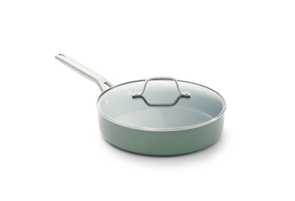 Calphalon Ceramic Nonstick 3 Qt Saute Pan w/ Lid Silver Ash