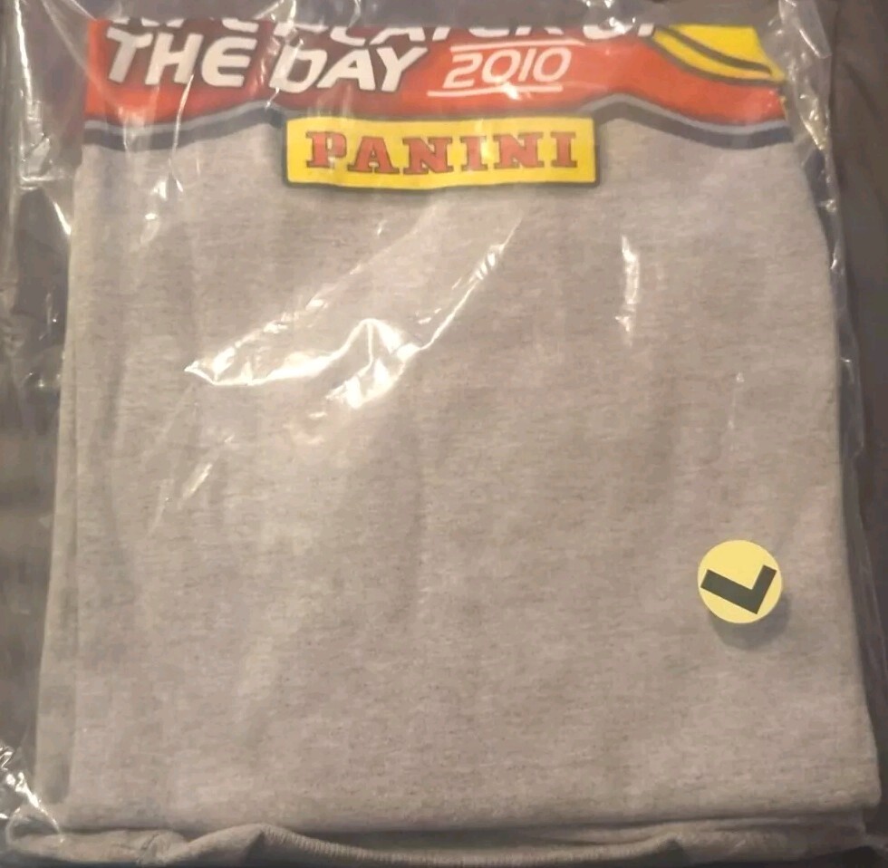 Panini NFL Player Of The Day Gray T-Shirt 2010 Unopened Size L Reebok