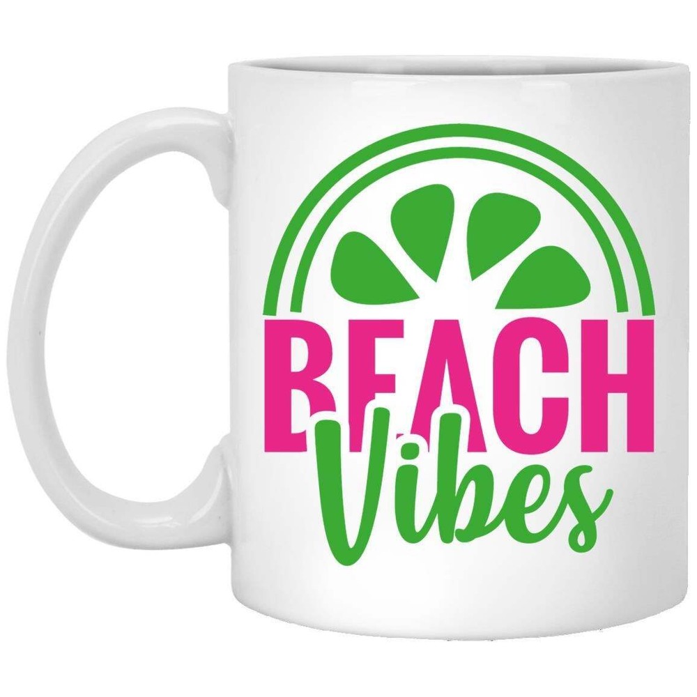 Flamingo Beach Vibes Coffee Mug Gift for Mom Dad Grandma Sister Family
