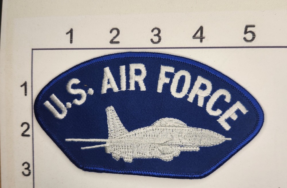 United States Air Force Blue White Jet Embroidered Shoulder Patch