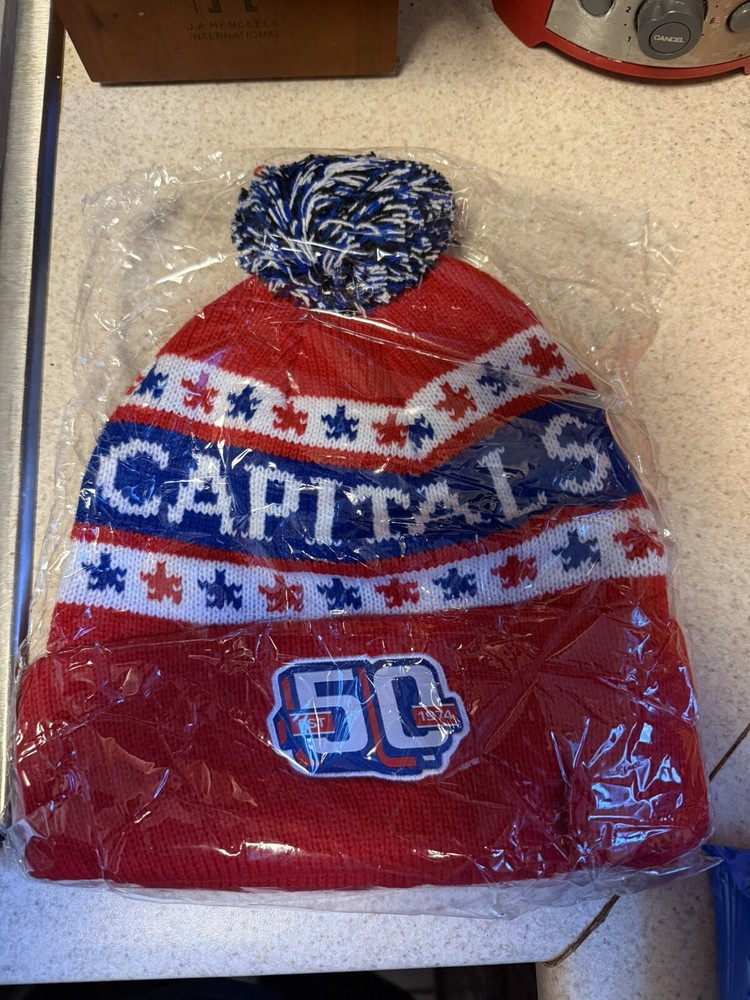 2024 2025 50th Washington Capitals Beanie SGA Stadium Giveaway NHL Winter Hat