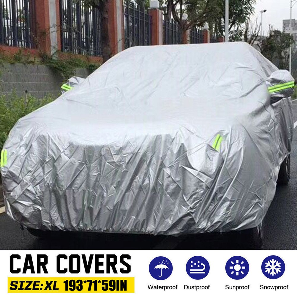 XL Full Car Cover Outdoor Waterproof Sun Snow Rain UV Heat Dust Resistant O0T7
