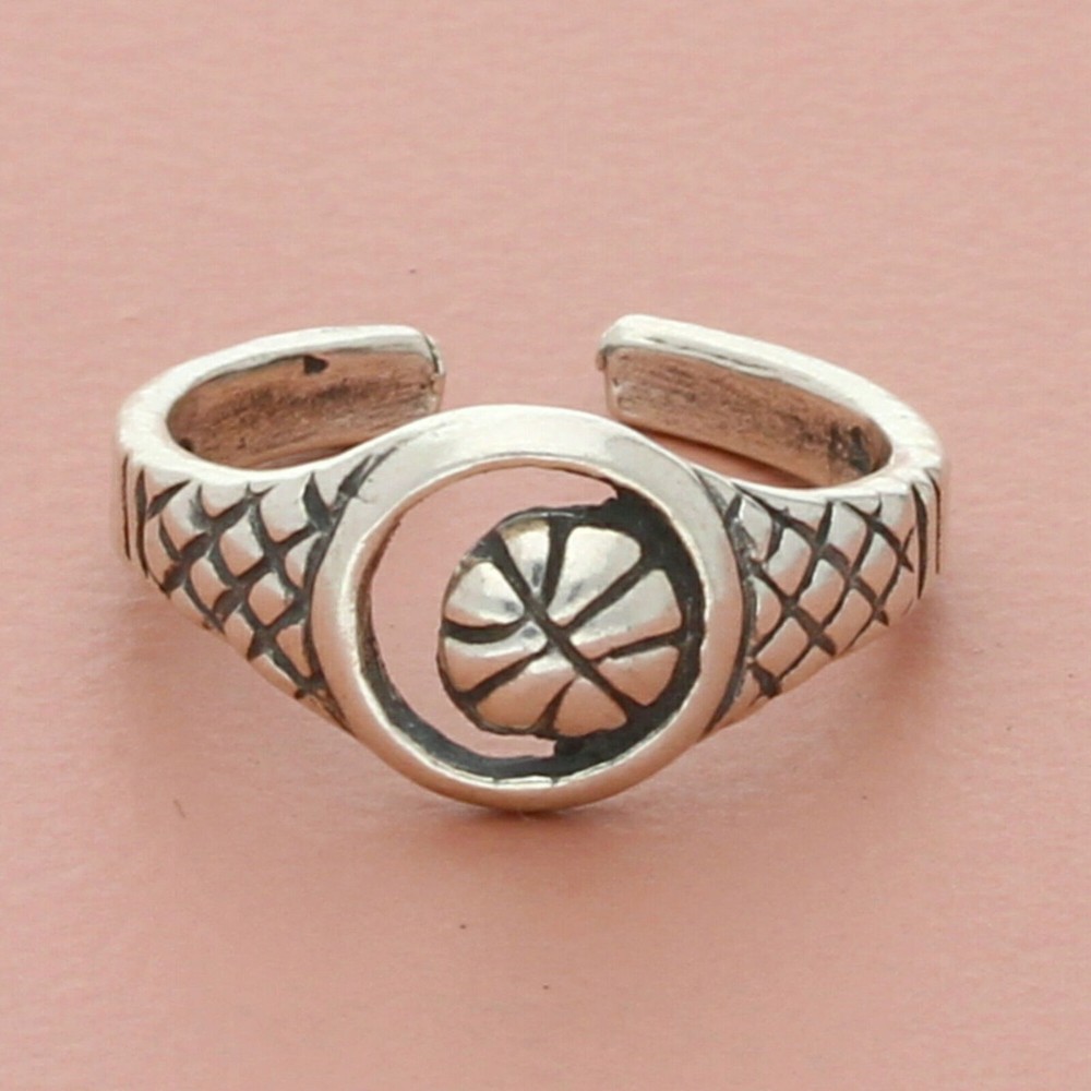 sterling silver basketball hoop toe ring size 3