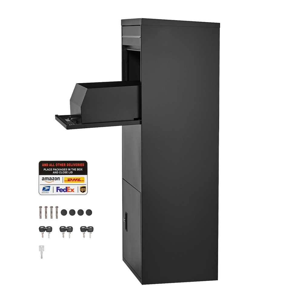 47.2in Lockable Anti-Theft Outdoor Package Delivery Box for Secure Parcels