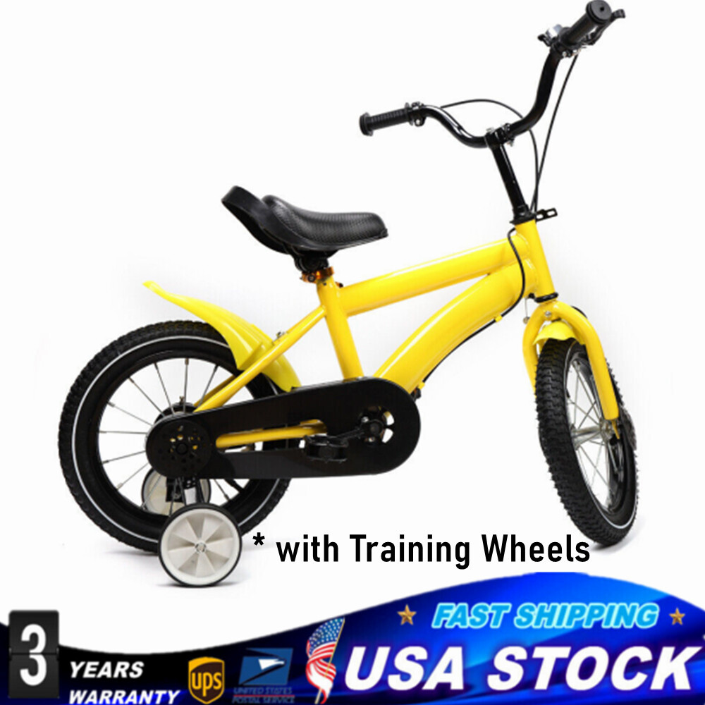 14 inch Kids Bike Boys Girls Safe Bicycle Children Cycle with Training Wheels US
