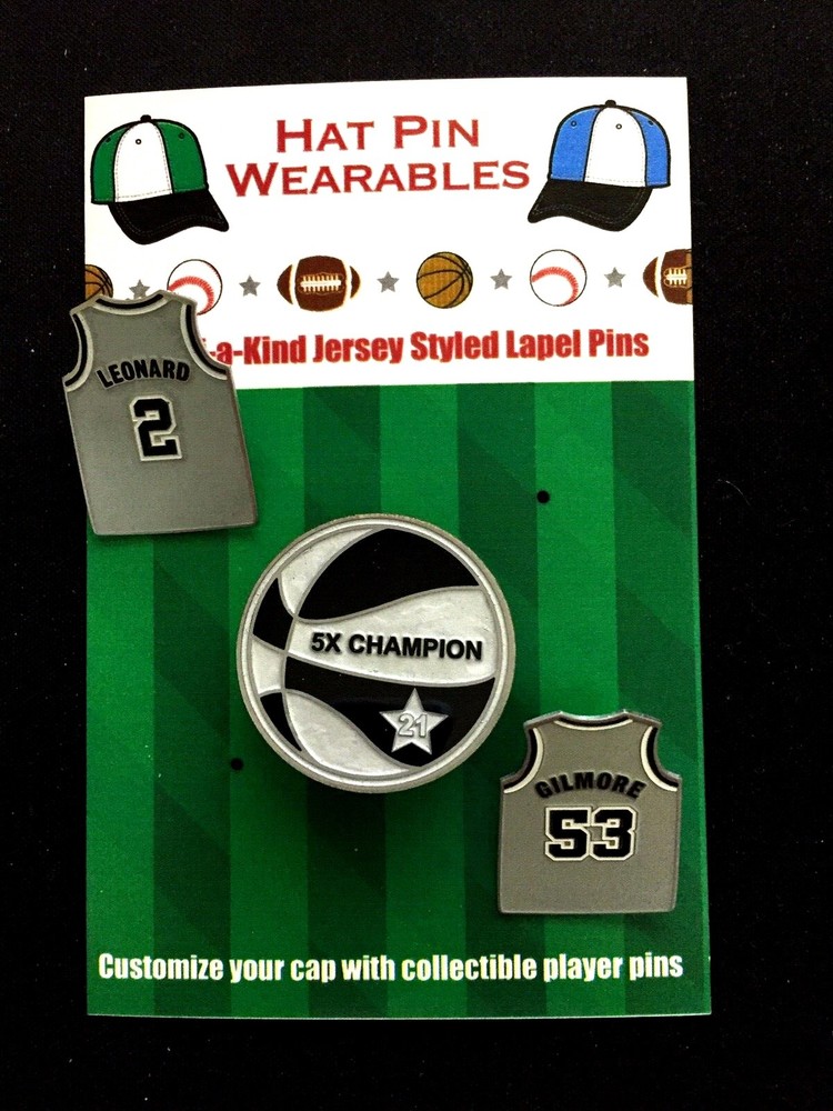 San Antonio Spurs Jersey Lapel Pins Kawhi Tim Artis Classic NBA Collectibles  
