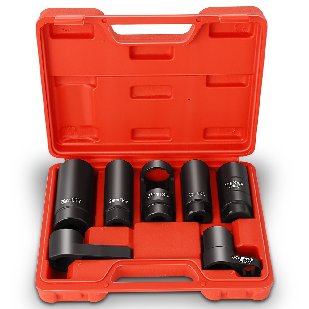 Oxygen Sensor Socket Removal Wrench Tools 7 pcs Interchangeable Socket Heads