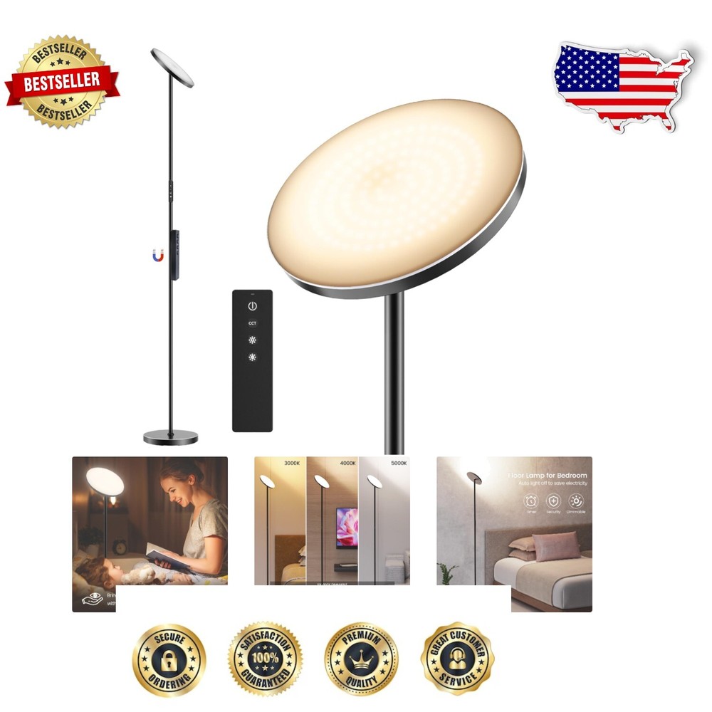 Adjustable Color Temperature 30W Floor Lamp - Remote Control & Memory Function