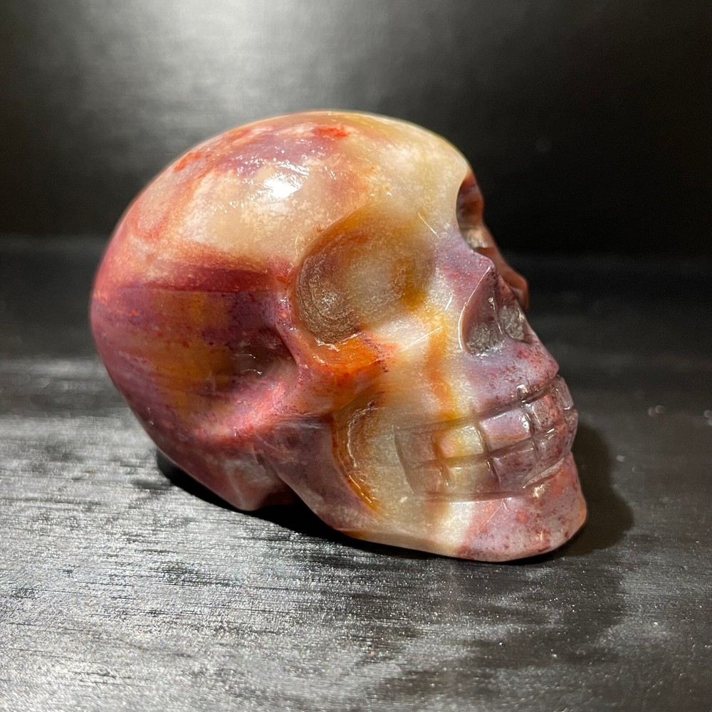 Natural Ocean Jasper Skull Carved Crystal for Reiki Healing 104g