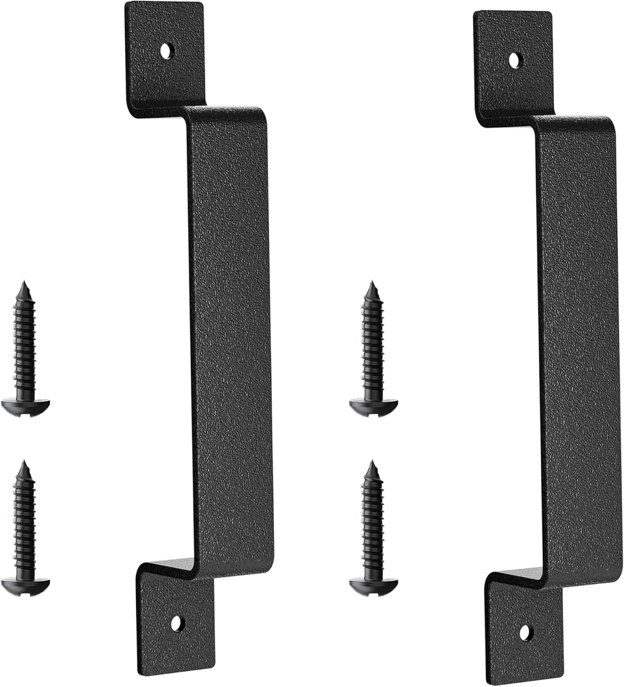 Black Steel Barn Door Pull Handle for Sliding Doors Cabinets Closets