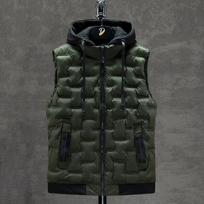 Men's Winter Down Vests Top New Male Casual Waistcoat Outdoor Sleeveless Vest
