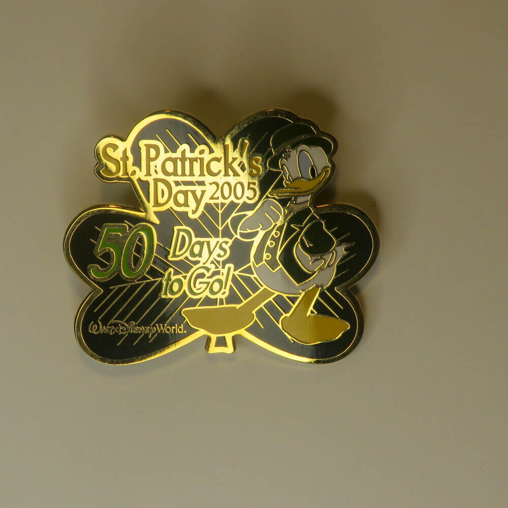 Disney   St. Patricks Day 2005  50 Days to Go! Donald Duck Pin