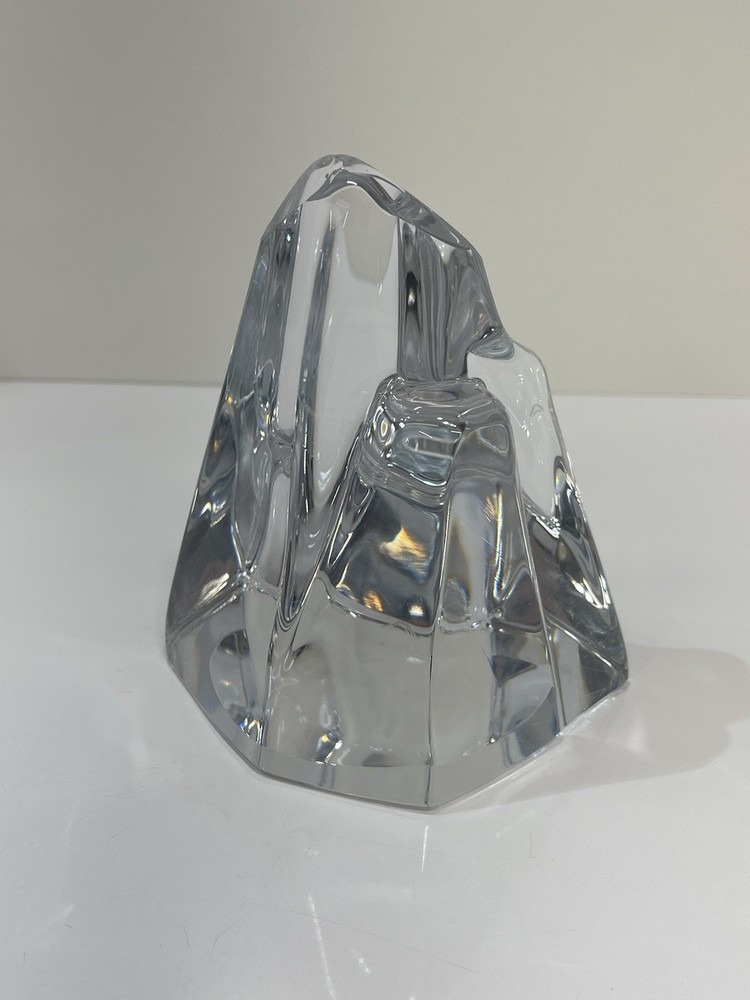 Vintage Signed Daum France Crystal Iceberg Mountain Sculpture