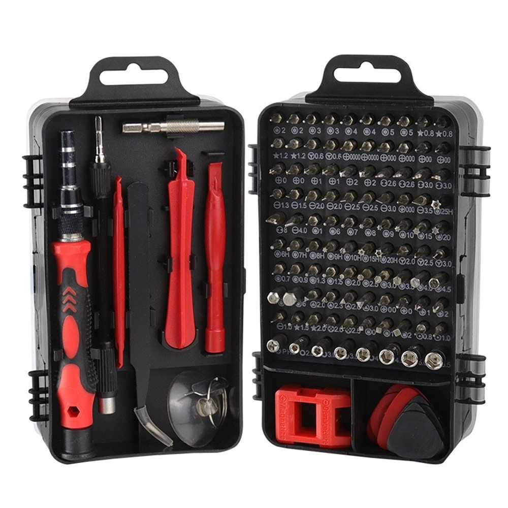 115-Piece Screwdriver Set with Rotating Handle for Easy Repairs