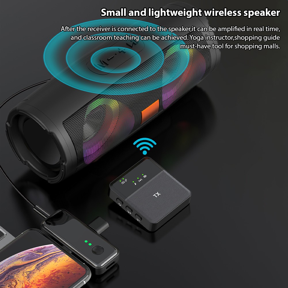 2.4G Wireless Dual Lavalier Mic System with Built-in Noise Reduction