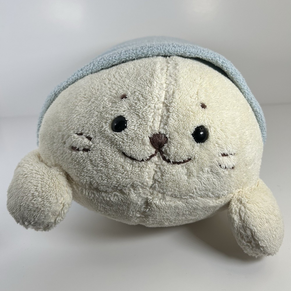 Sirotan Harp Seal Plush Pillow Soft Cute Blanket Toy Japan Style 19x9.5x6 Inches