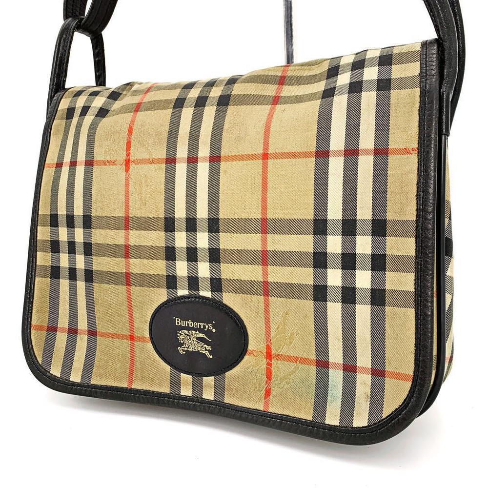 Burberry Shoulder Bag Nova Check Canvas Beige Authentic F11181314